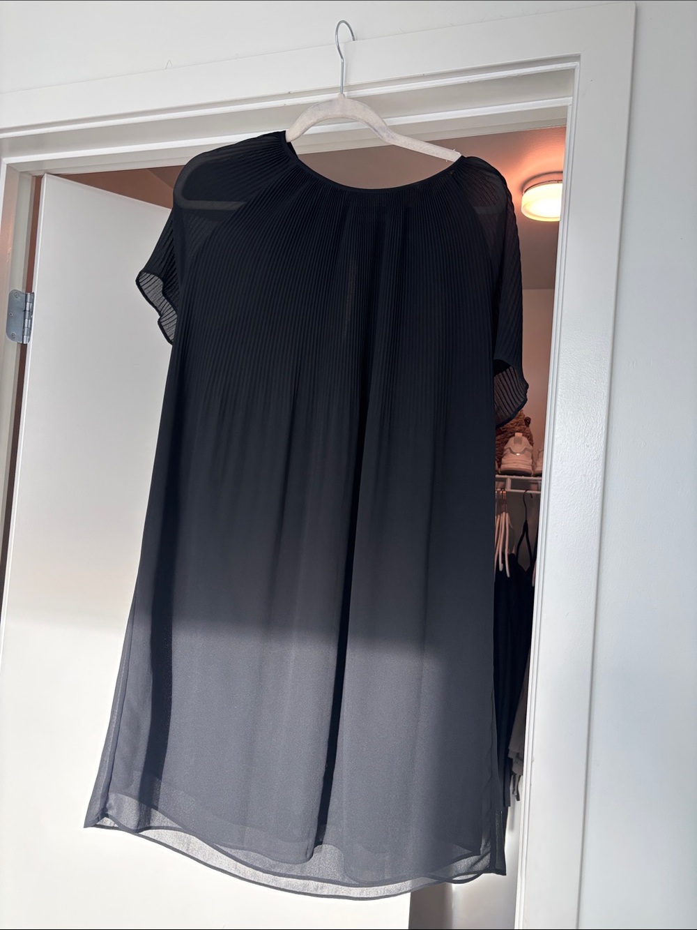 Michael Kors Black Pleated Midi Dress